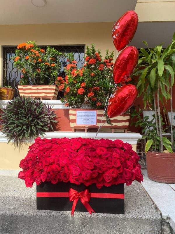 caja de flores deslumbrante amor