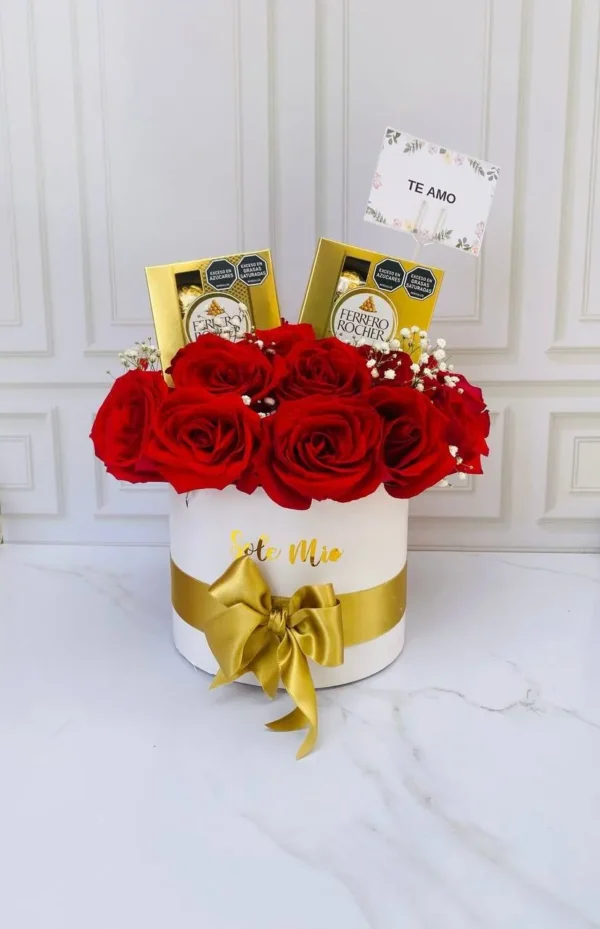 Flores con Bombones de ferrero